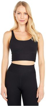 Rib Gym Bra (Black) Women's Clothing