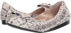 G.Os Tali Bow Ballet (Natural Python Print/Leather/Black Demi Wedge) Women's Shoes