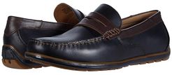 Sportster Moc Toe Penny Driver (Black Smooth/Brown Smooth) Men's Shoes