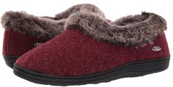 Faux Chinchilla Collar (Crackleberry) Women's Slippers