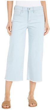 Wide Leg Capri Jeans with Frayed Hem in Valhalla (Valhalla) Women's Jeans