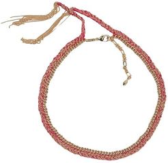Woven Chain Necklace (Gold/Pink) Necklace