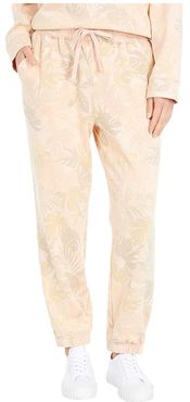 Palm Printed Tie Waist Pants (Palm Print) Women's Shorts