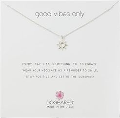 Good Vibes Only, Radient Sun Pendent Necklace (Silver) Necklace