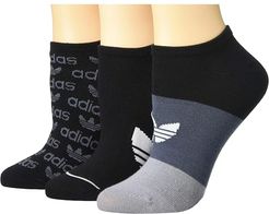Originals Graphic No Show Socks 3-Pack (Black/Onix/Light Onix/White) Women's No Show Socks Shoes