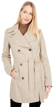 Double-Breasted Belted Trench Coat (Camel) Women's Clothing