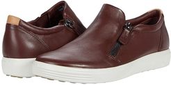 Soft 7 Side-Zip Sneaker (Chocolate Cow Leather) Women's Shoes