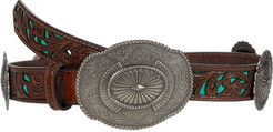 1 1/4 Embossed Concho Belt (Brown) Women's Belts