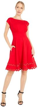 Ricrac Ponte Dress (Iced Cherry) Women's Dress