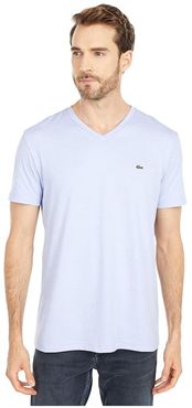 V-Neck Stripe T-Shirt (Purpy/White) Men's T Shirt