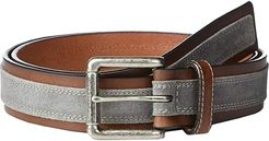 Suede Overlay (Brown/Gray) Men's Belts