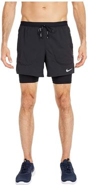 Flex Stride 2-in-1 Shorts 5 (Black/Black/Reflective Silver) Men's Shorts