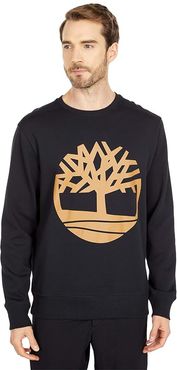 Core Tree Logo Crew Neck Sweatshirt Brushback (Black/Wheat Boot) Men's Clothing