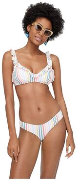 French Top with Ruffles (Rainbow Seersucker/Rainbow) Women's Swimwear