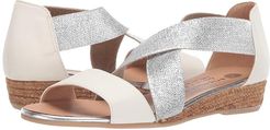 Mia (White/Silver) Women's Wedge Shoes