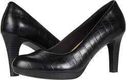 Adriel Viola (Black Croc Leather) High Heels