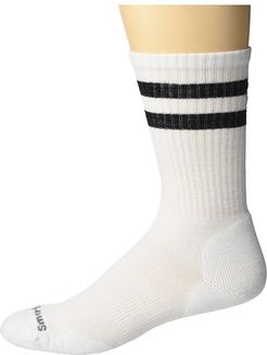 Athletic Light Elite Stripe Crew (White/Black) Crew Cut Socks Shoes
