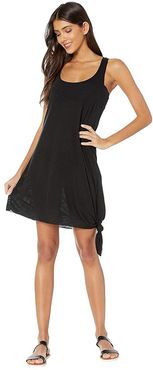 Breezy Basics Knot Side Tie Dress Cover-Up (Black) Women's Swimwear