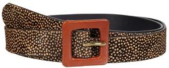 Spotted Haircalf Belt with Leather Buckle (Toffee Multi) Women's Belts