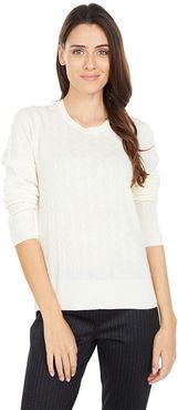 Merino Cable Pullover (Ivory) Women's Sweater
