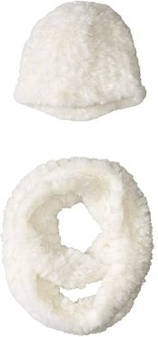 Aliana Faux Fur Scarf and Beanie Set (Ivory) Scarves