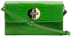 Kelly Bright Croc Crossbody (Green) Cross Body Handbags