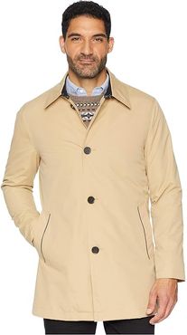 City Rain Button Front Carcoat with Detachable Liner (Tan) Men's Coat