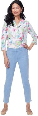 Plus Size Pull-On Skinny Ankle with Side Slits in Belle Isle (Belle Isle) Women's Jeans