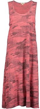 Camo Chic Long Tank Dress (Baja Red) Women's Clothing