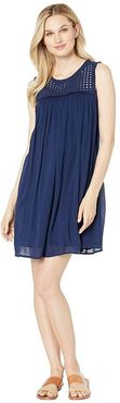 Crinkle Rayon Sleeveless Dress (Mare Navy) Women's Swimwear