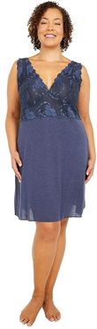 Plus Size Zen Floral Chemise (Heather Night Blue) Women's Pajama