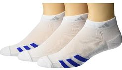 Superlite Stripe II No Show Socks 3-Pack (White/Glory Blue/Collegiate Royal/Clear Grey) Men's Crew Cut Socks Shoes