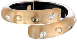 Crystal Studded Bypass Hinge Bracelet (Taupe) Bracelet