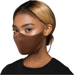 Soft Stretch Face Mask w/ Moldable Nose Pad and Lanyard 3-Pack (Cocoa) Scarves