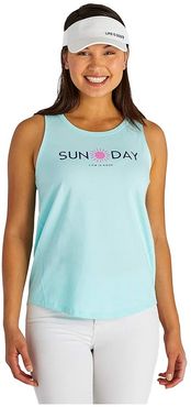 Sunday Sun High-Low Crusher Tank Top (Bermuda Blue) Women's Sleeveless