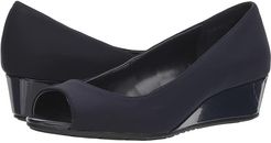 Candra (Navy Lycra) Women's Wedge Shoes