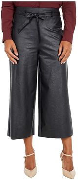 Jensen Crop Pants in Faux Leather (Black) Women's Casual Pants