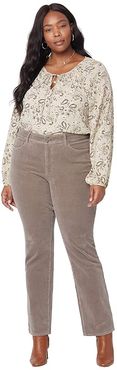 Plus Size Marilyn Straight Jeans with Double Snap Waistband in Deep Taupe (Deep Taupe) Women's Jeans