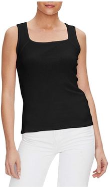 Mona Shine Square Neck Tank Top (Black) Women's Clothing