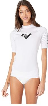 Whole Hearted Short Sleeve Rashguard (White 2) Women's Swimwear