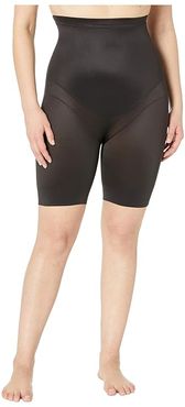 Plus Size Extra Firm Control High-Waist Thigh Slimmer (Black) Women's Underwear