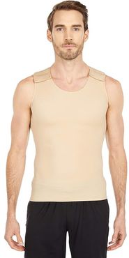 Compression Muscle Tank with Hook-and-Loop Closure at Shoulders (Nude) Men's Clothing