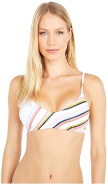 Print Beach Classics Bralette Bikini Top (Bright White/Oriental Stripe) Women's Swimwear