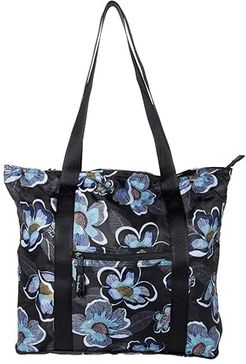 Packable Tote (Blooms Shower Black) Tote Handbags
