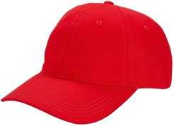 Side Croc Twill Leather Strapback Cap (Red) Baseball Caps