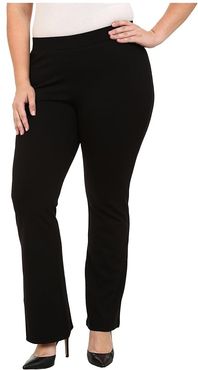 Plus Size Flared Leggings (Rich Black) Women's Casual Pants