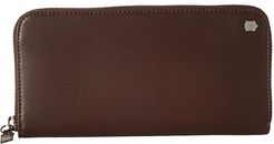 Altius Edge Turing Zippered Deluxe Clutch Wallet w/ RFID (Dark Earth Leather) Bi-fold Wallet