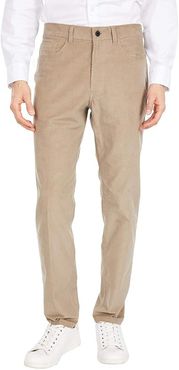 Slim Fit Five-Pocket Stretch 18-Wale Cord Flex Waist Casual Pants (Medium Khaki) Men's Casual Pants