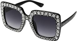 Oversized Square Rhinestone (Black) Fashion Sunglasses