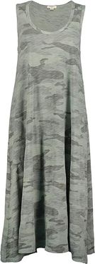 Camo Chic Long Tank Dress (Coastal Sage) Women's Clothing